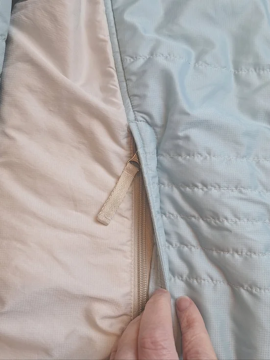 The North Face Puffer Jacket Coat Women Sz L Light Blue/Off White READ - Picture 2 of 9